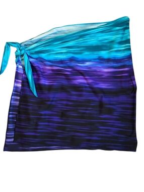 Miraclesuit Ombre Beach Swim Side Tie Sarong Wrap Cover-Up Pool Cruise Sz L/XL